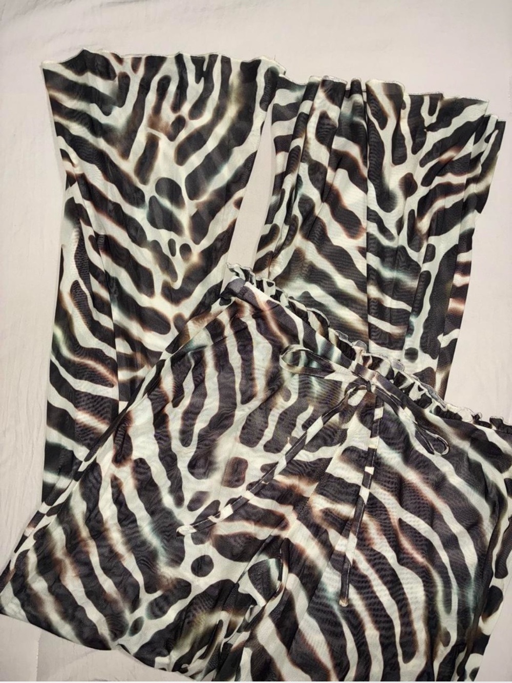 Women’s Printed Sheer Wide-Leg Pants - Brown Zebra - Picture 3 of 6